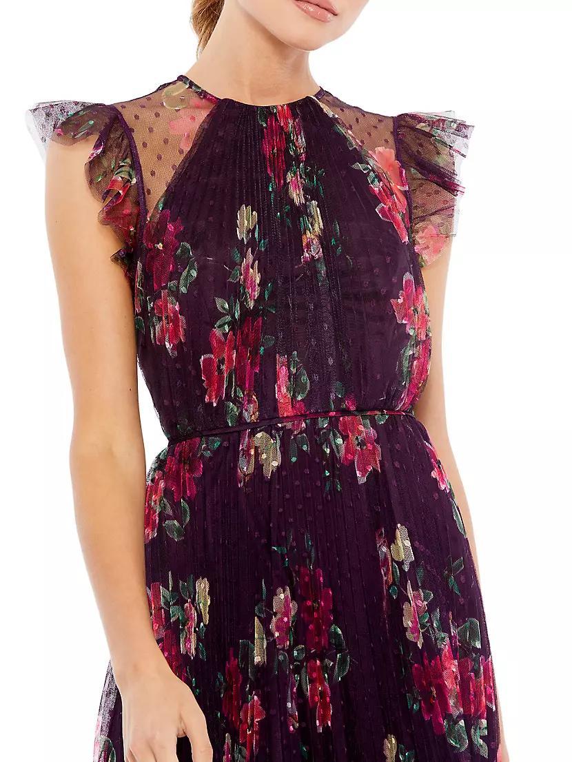 Ieena Cap Sleeve Floral A-Line Dress Product Image