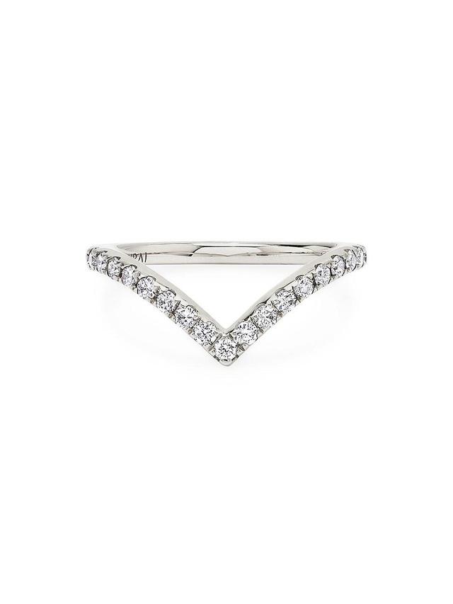 Womens Eternity Bands 14K White Gold & Lab-Grown Diamond Signature V Band - White Gold - Size 6 Product Image