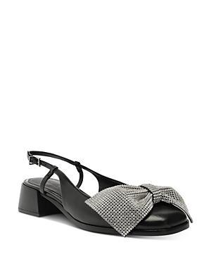 Schutz Womens Dorothy Crystal Bow Slingback Pumps Product Image