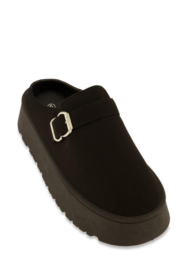 Womens Buckle Platform Clogs Product Image