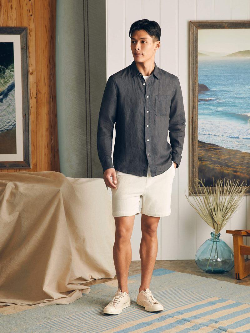 Laguna Linen Shirt - Washed Black Product Image