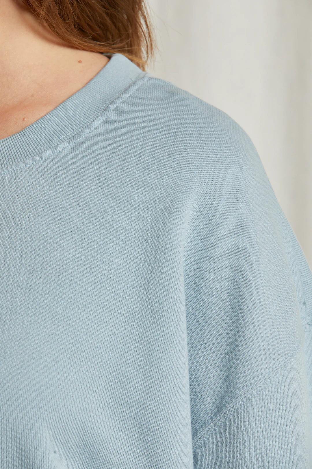 Perfectwhitetee Tyler Pullover in Mountain Blue Product Image