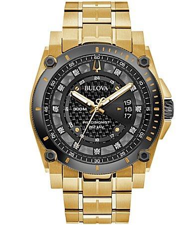 Bulova Mens Precisionist Quartz Analog Gold Stainless Steel Bracelet Watch Product Image