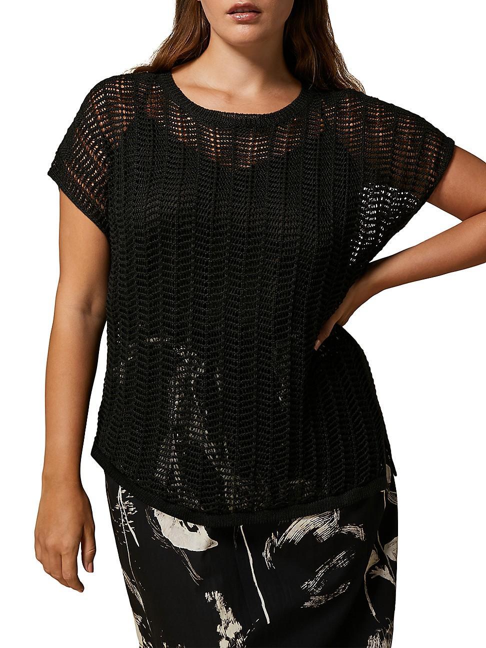 Womens Kentia Linen Crochet Top Product Image