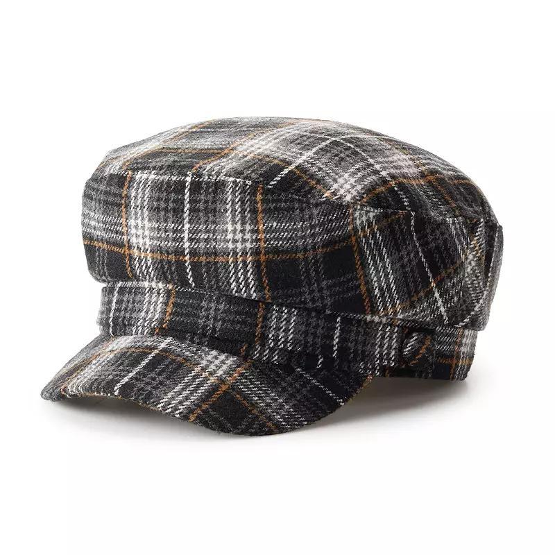 Womens Sonoma Goods For Life Plaid Conductor Cap Product Image