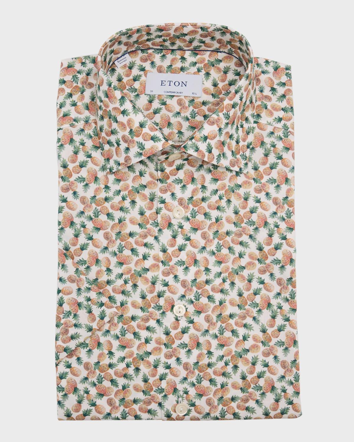 Mens Pineapple-Print Short-Sleeve Shirt Product Image