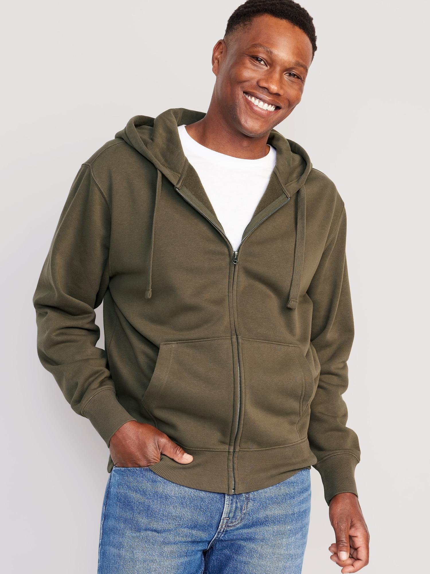 Oversized Zip-Front Hoodie for Men Product Image