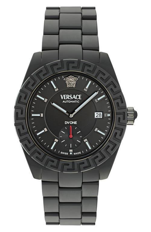 Versace Mens Swiss Automatic Matte Black Ceramic Bracelet Watch 43mm Product Image