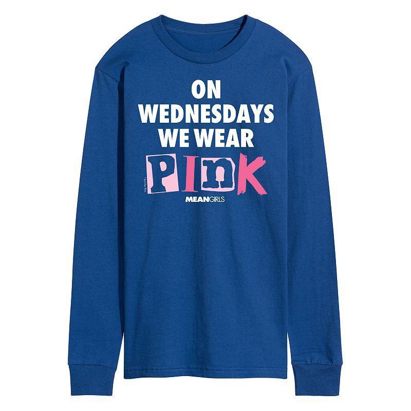 Mens Mean Girls Wednesdays We Wear Pink Long Sleeve Graphic Tee Product Image