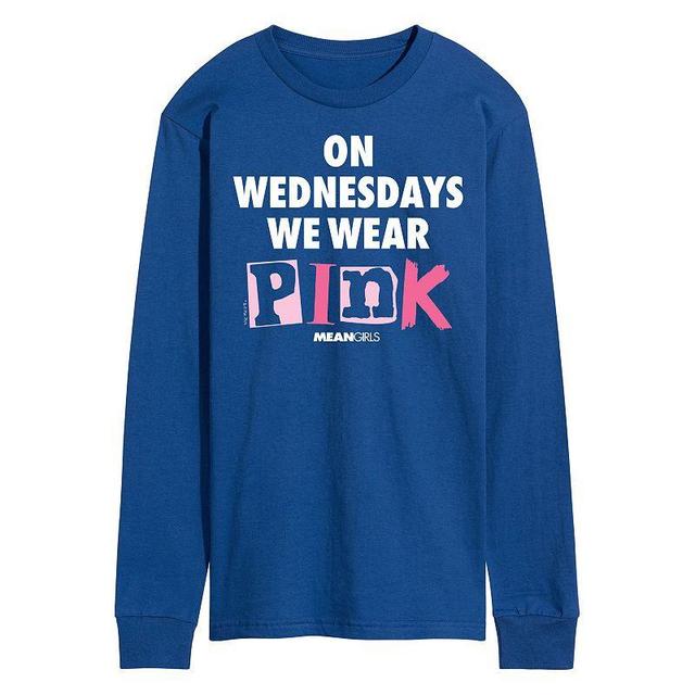 Mens Mean Girls Wednesdays We Wear Pink Long Sleeve Graphic Tee Product Image