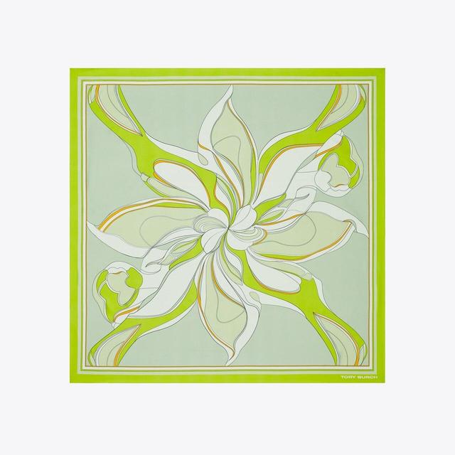 Oversized Twisty Floral Silk Square Scarf Product Image