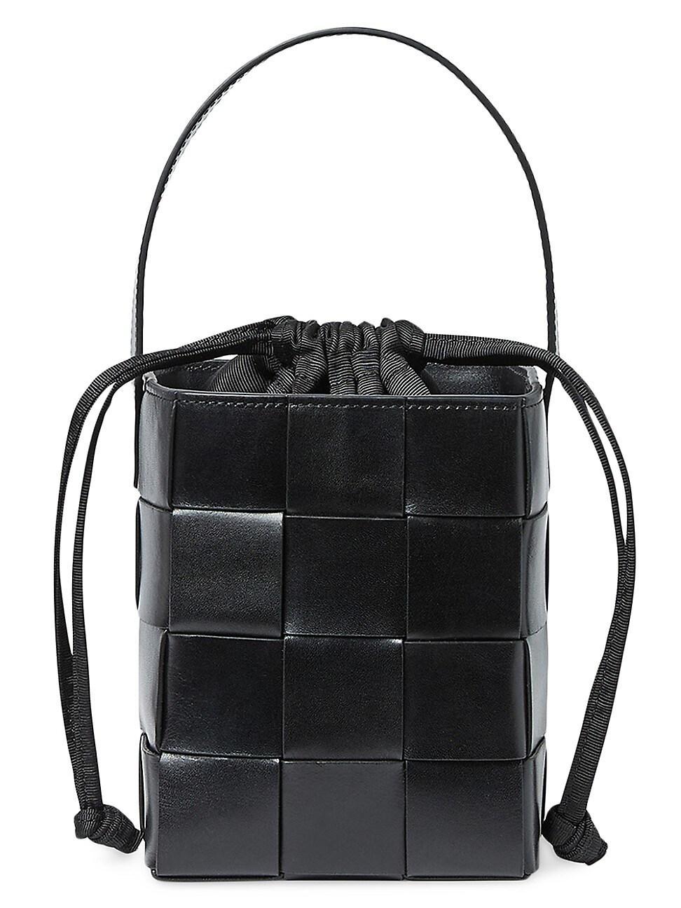 Womens Laith Woven Leather Bucket Bag Product Image