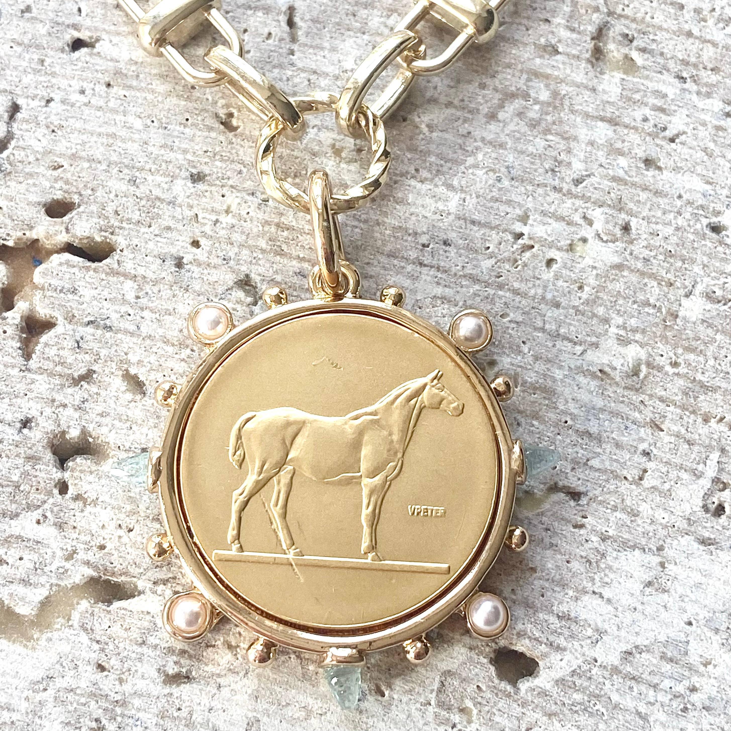 Horse coin equestrian jewelry necklace Product Image