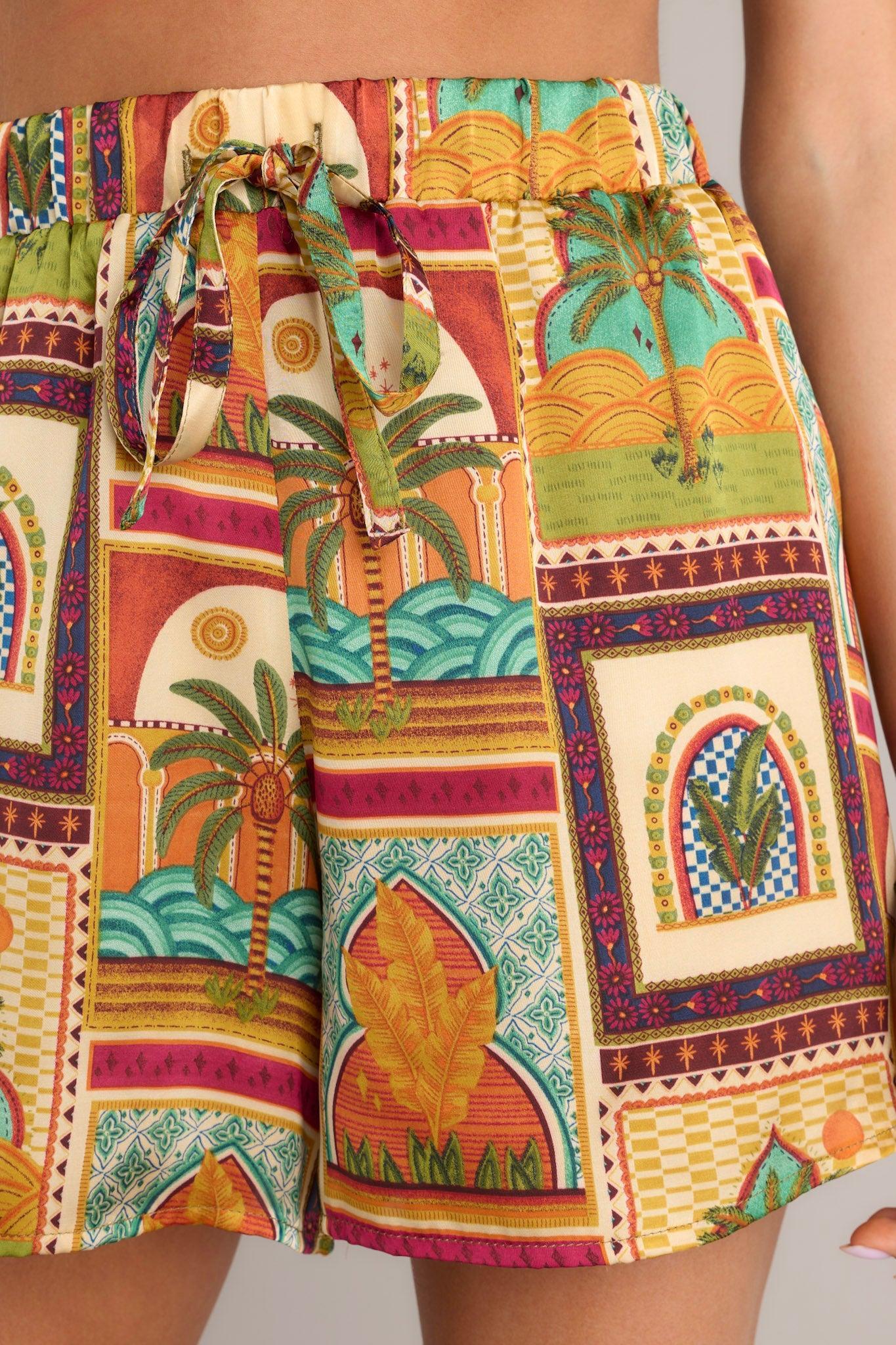 Tiki Tango Tropical Print Multi Drawstring Shorts Product Image