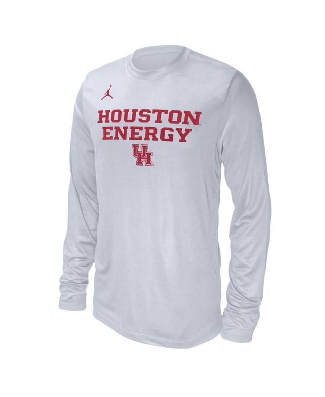 Mens Jordan White Houston Cougars 2024 On Court Bench Long Sleeve T-Shirt Product Image