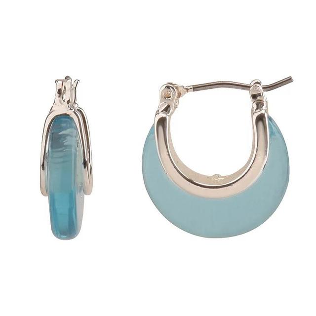 Womens Clicktop Hoop Earrings, Blue Product Image