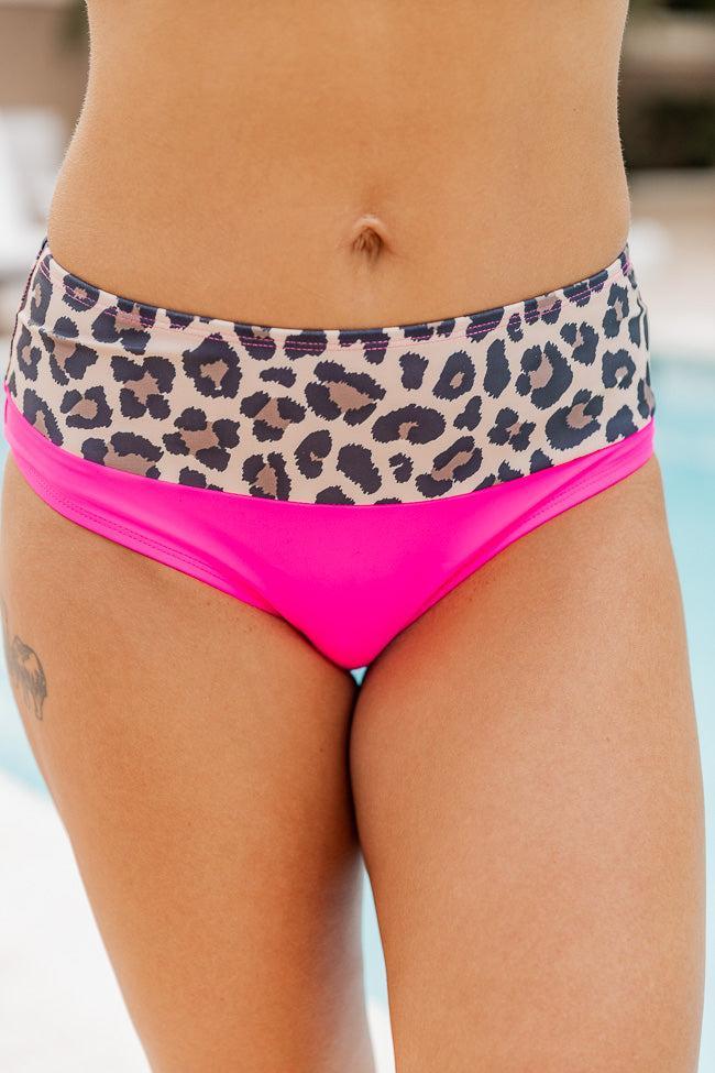 Seaside Sand Dunes Leopard Print Pink Bikini Bottoms FINAL SALE Product Image