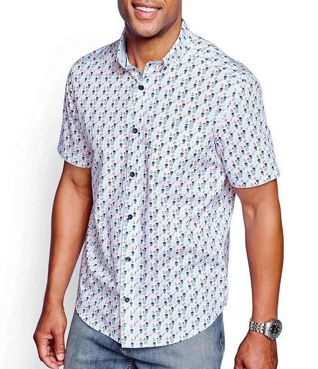 Johnston & Murphy Pirate Print Short-Sleeve Woven Shirt Product Image