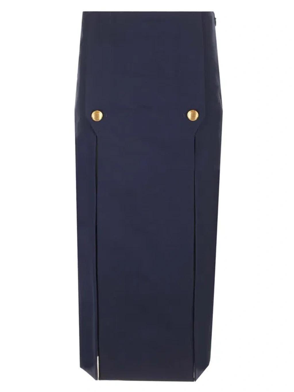 Wool Midi Skirt In Blue product image