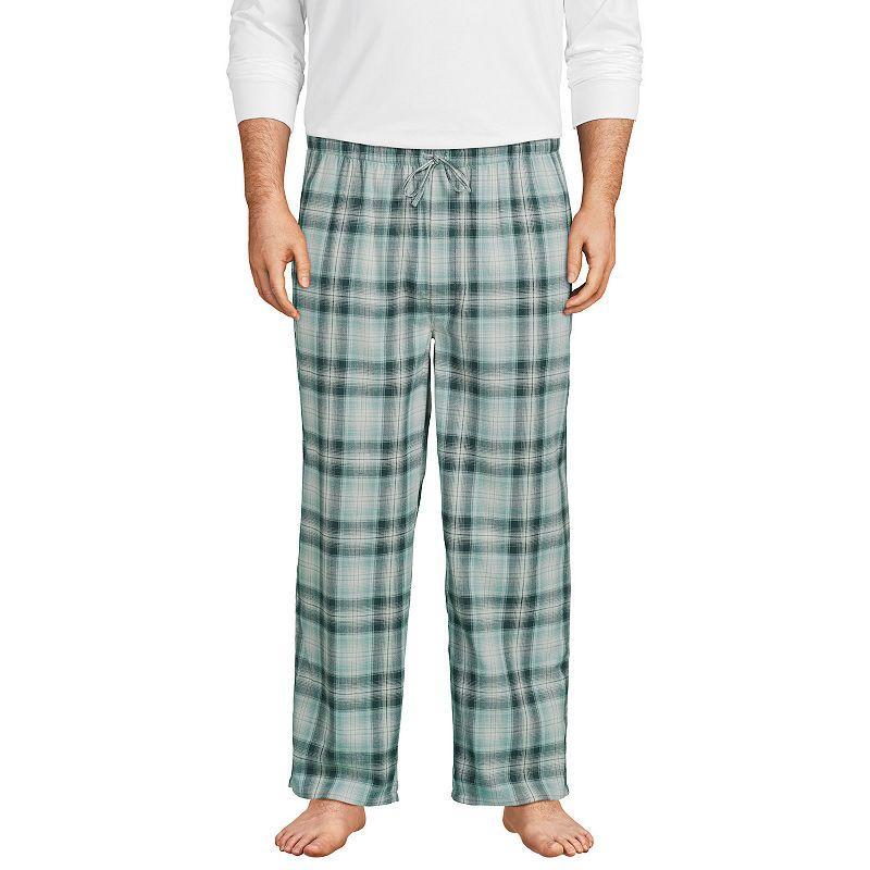 Big & Tall Lands End Flannel Top & Bottoms Pajama Set, Mens Red Shadow Product Image