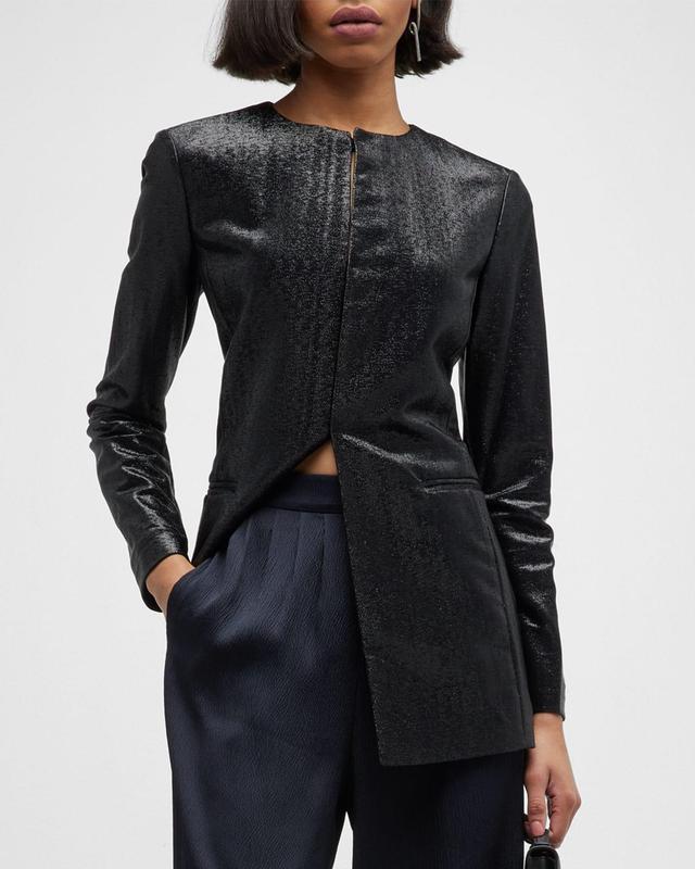 Womens Sparkle Round-Neck Jacket Product Image