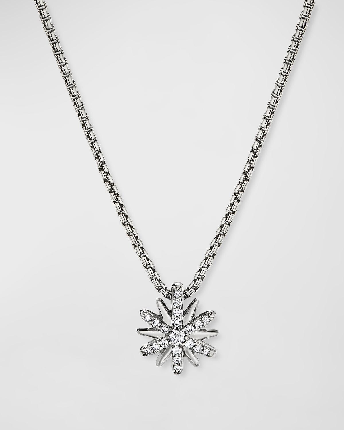 Womens Petite Starburst Station Necklace With Diamonds Product Image