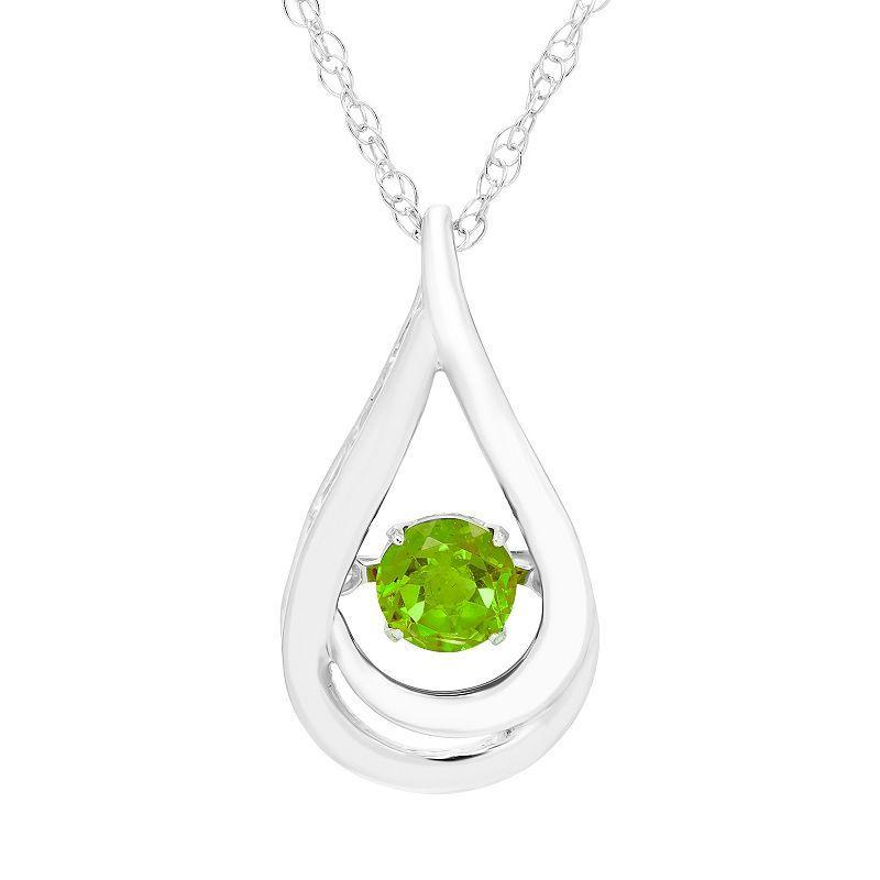 Boston Bay Diamonds Brilliance in Motion Sterling Silver Peridot Teardrop Pendant Necklace, Womens Product Image