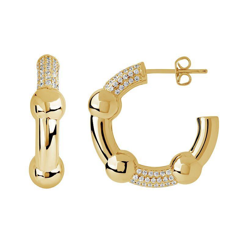 MC Collective Cubic Zirconia Emilee Hoop Earrings, Womens, Gold Tone Product Image