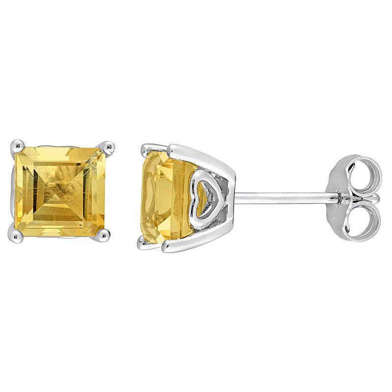 Stella Grace Sterling Silver & Gemstone Stud Earrings, Womens, Citrine Product Image