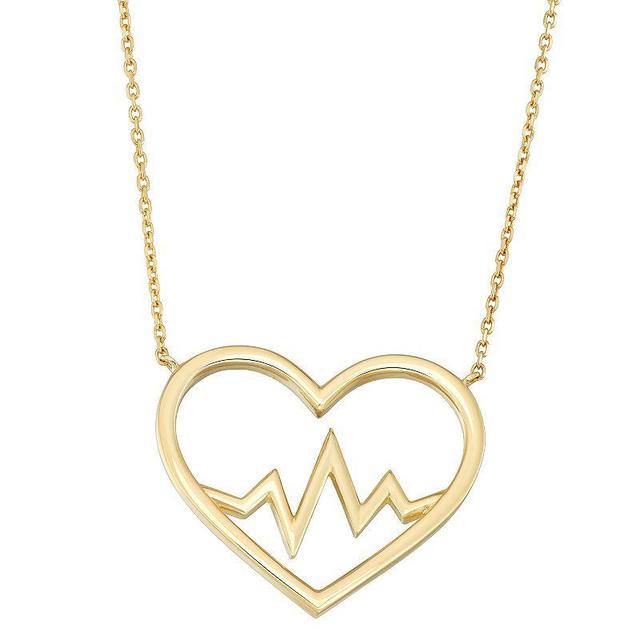 10k Gold Heartbeat Necklace, Womens Product Image