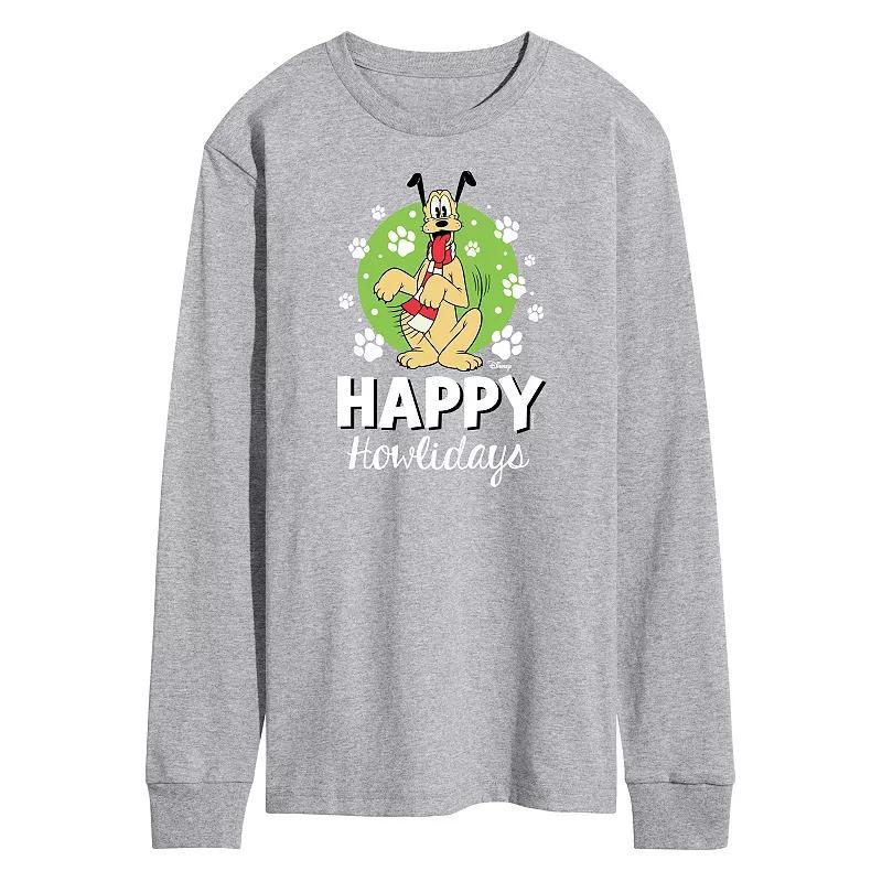 Disneys Mens Happy Howlidays Pluto Long-sleeved Tee Product Image