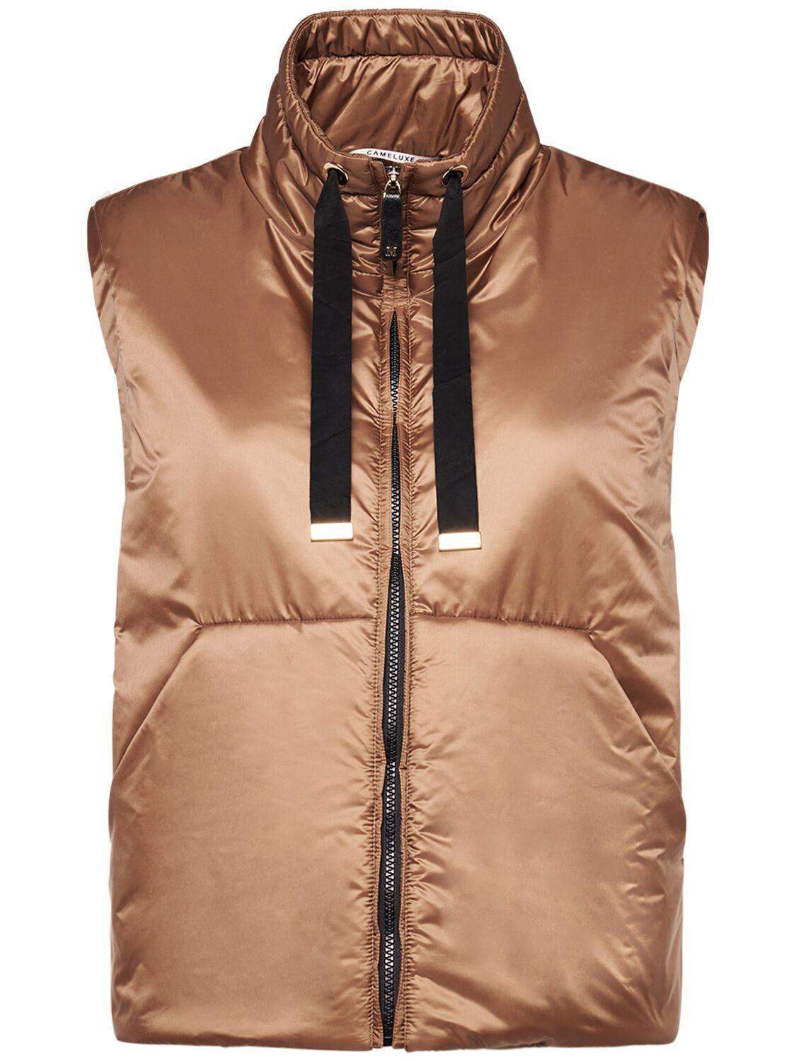 Greenvest Sleeveless Puffer Jacket - The Cube In Caramel Product Image