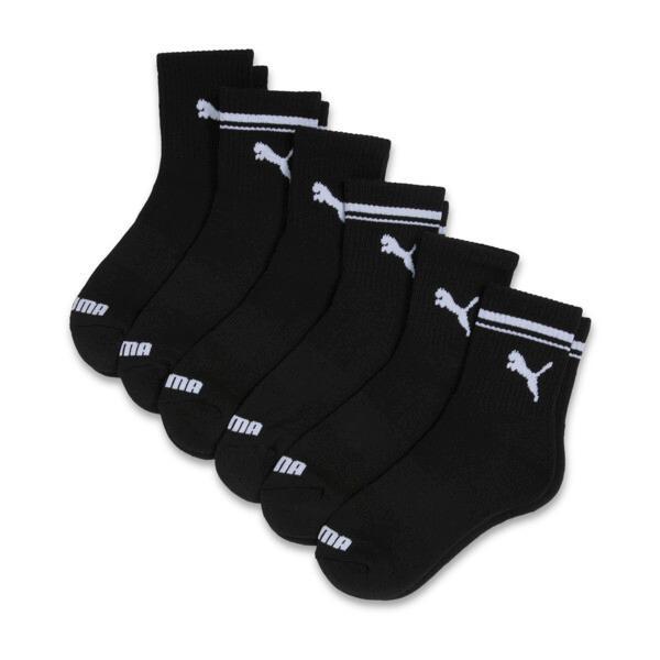 PUMA Women's Half-Terry Low Cut Crew Socks (3 Pairs) in Black/White Product Image