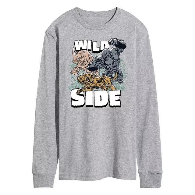 Mens Transformers Wild Side Long Sleeve Graphic Tee Blue Product Image