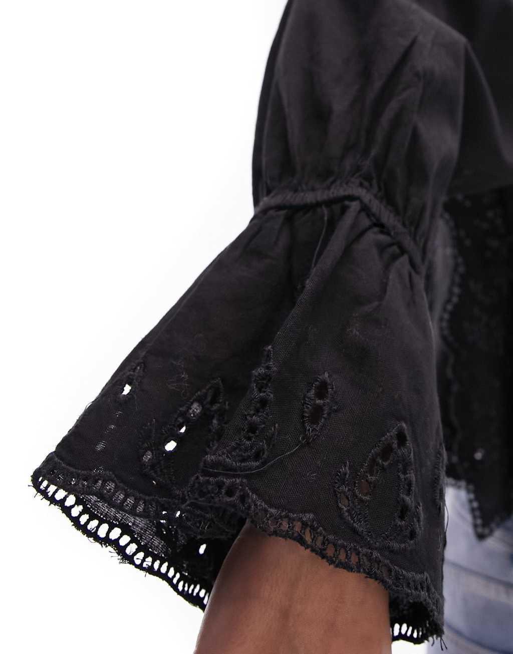 Topshop cutwork frill blouse Product Image