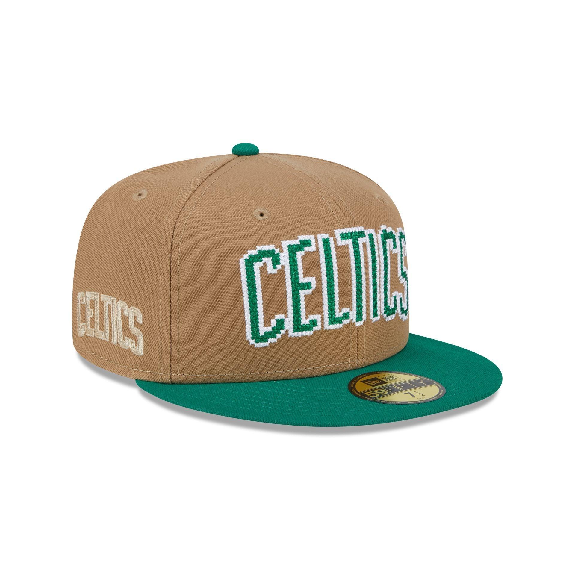 Boston Celtics Classic 8-Bit Wordmark 59FIFTY Fitted Hat Male Product Image