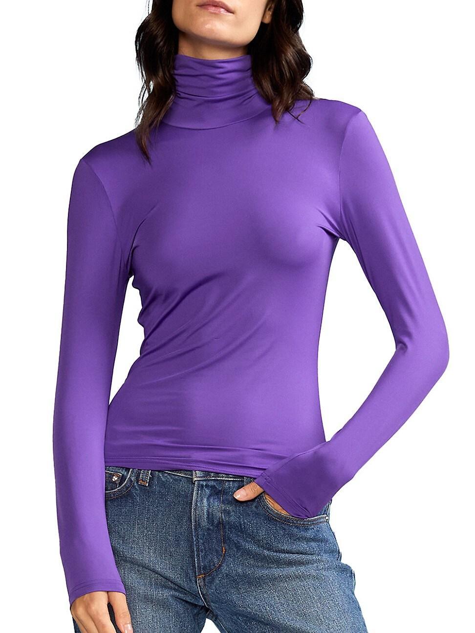 Womens Long-Sleeve Turtleneck Top Product Image