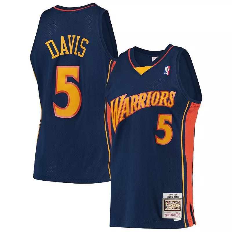 Mens Mitchell & Ness Baron Davis Navy Golden State Warriors 2006-07 Hardwood Classics Swingman Player Jersey - Navy Product Image