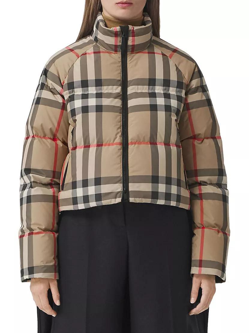 Cropped Check Puffer Jacket Product Image