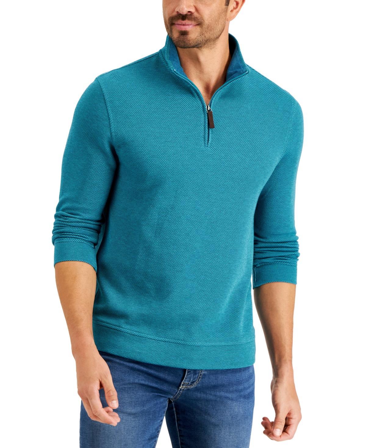 Club Room Mens Birdseye Quarter-Zip Pullover, Created for Macys Product Image