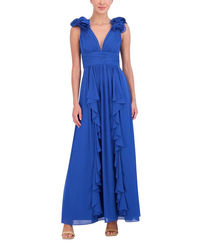 Eliza J Womens Ruffled Ruched Gown Product Image