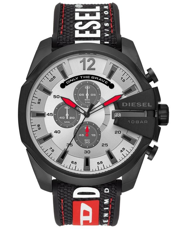 Diesel Mens Mega Chief Chronograph Black Nylon Watch Product Image