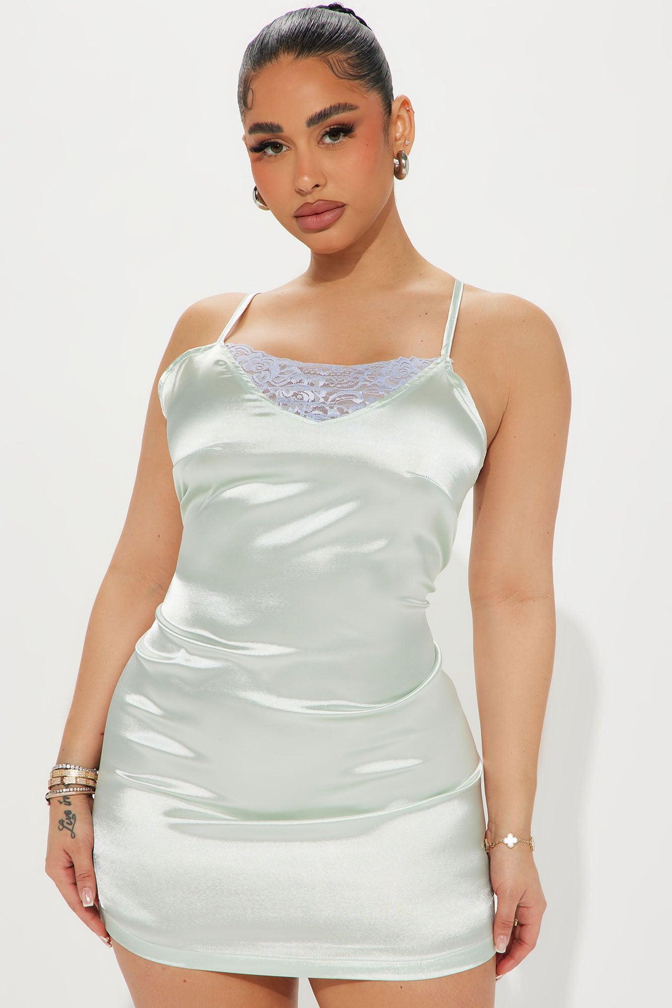 Your Favorite Angel Satin Sleep Gown - Mint Product Image