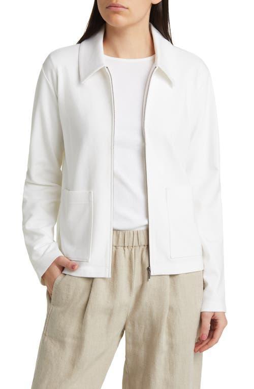 Zip-Front Washable Flex Ponte Jacket Product Image