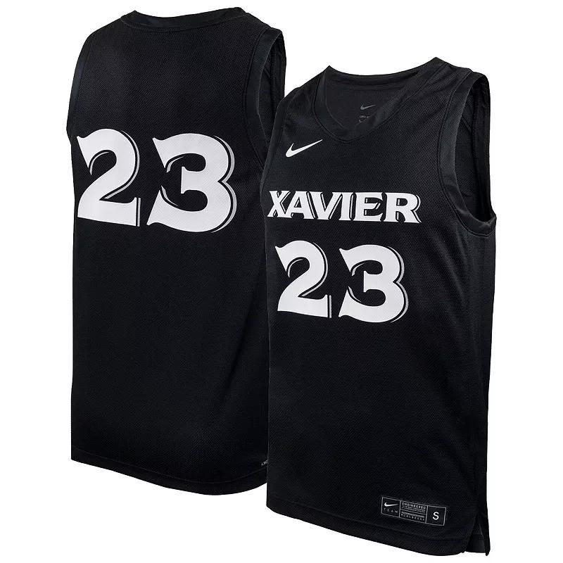 Mens Nike #23 Black Xavier Musketeers Replica Basketball Jersey Product Image