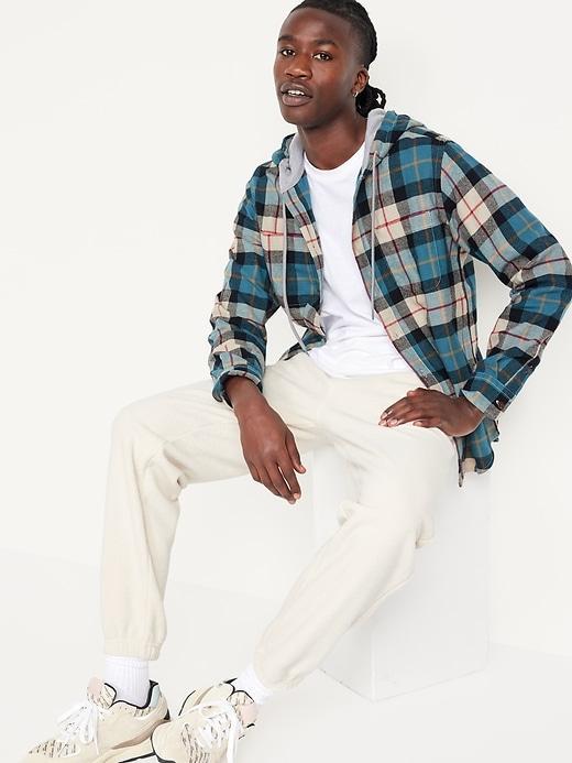 Hooded Flannel Shirt Product Image