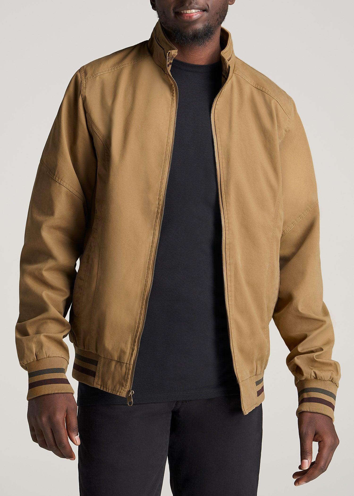 LJ&S Cotton Bomber Jackets for Tall Men in Sahara Male Product Image