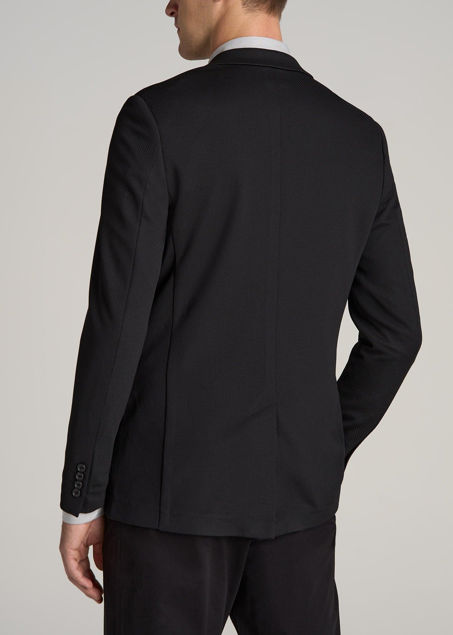 Textured Blazer for Tall Men in Black Male Product Image