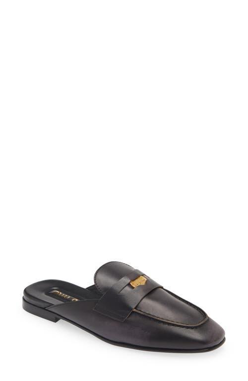 MIU MIU Bleached Leather Loafers In Black Product Image