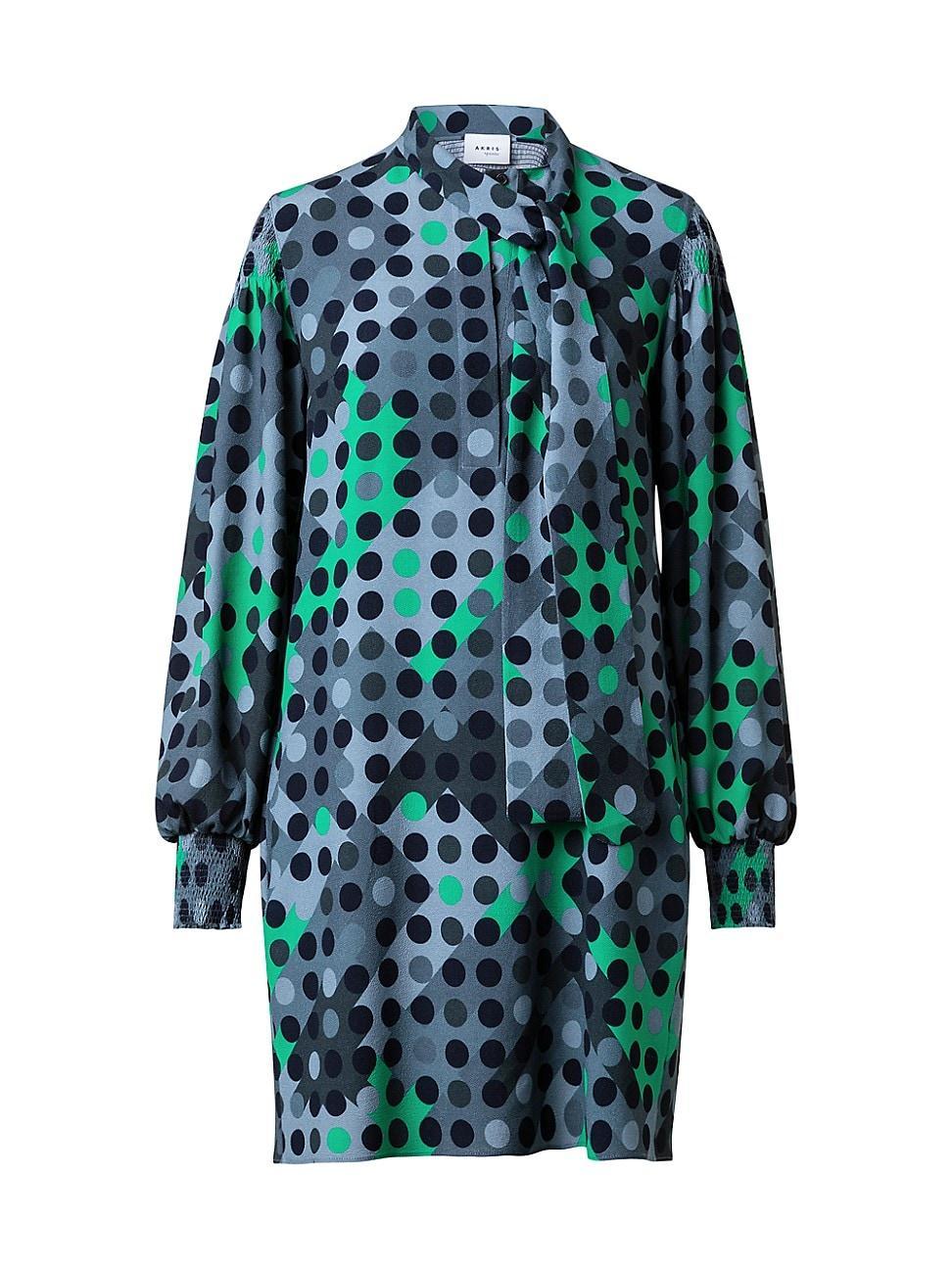 Womens Polka-Dot Print Mini Dress Product Image